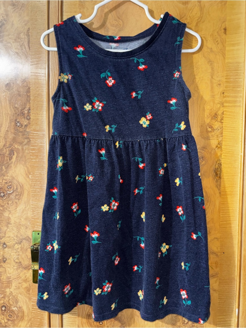 Girls Navy Floral Sleeveless Dress size 4T